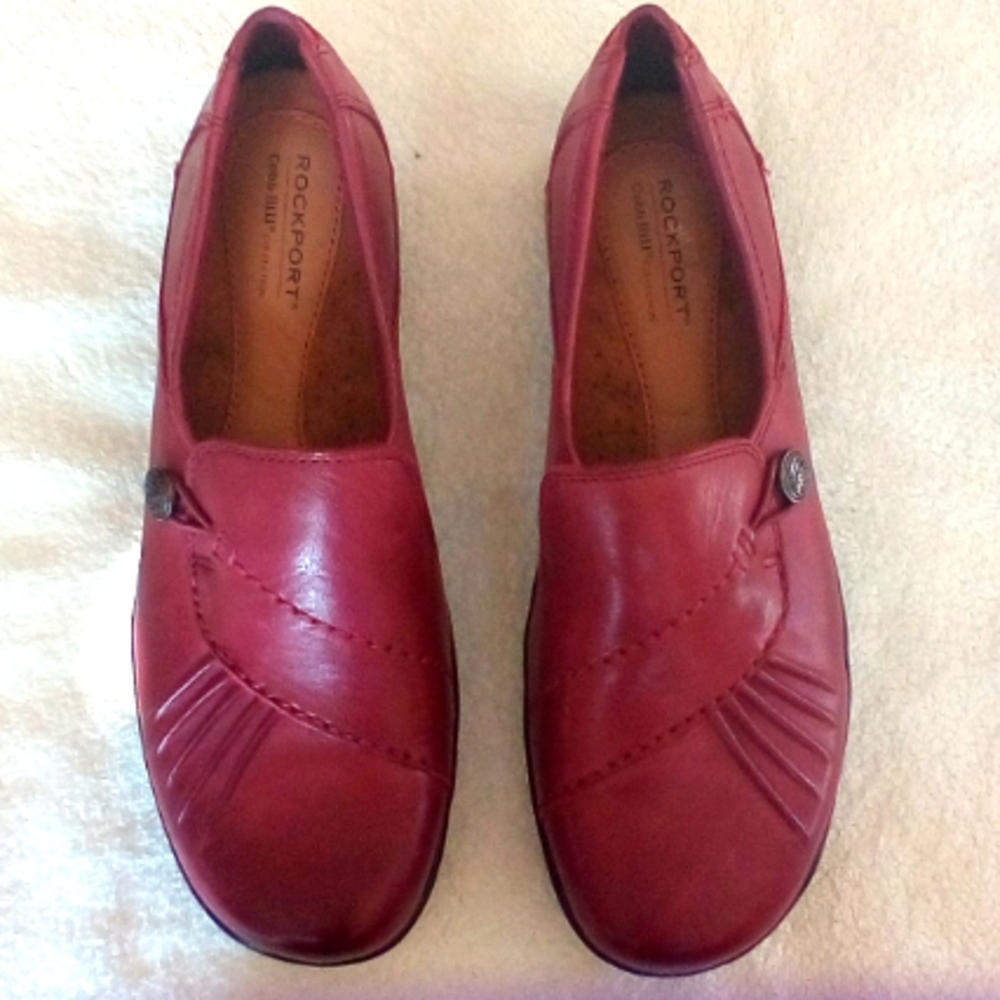 Cobb Hill Paulette Red CAG01BG Women's Casual Shoe (Red Slip-on Flat) Sz 8.5